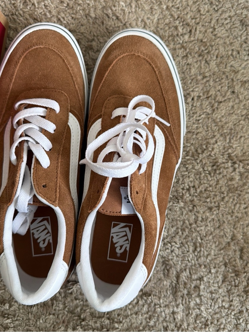 Vans Brown Suede Old Skool Sneakers with White Stripe - Picture 4 of 6